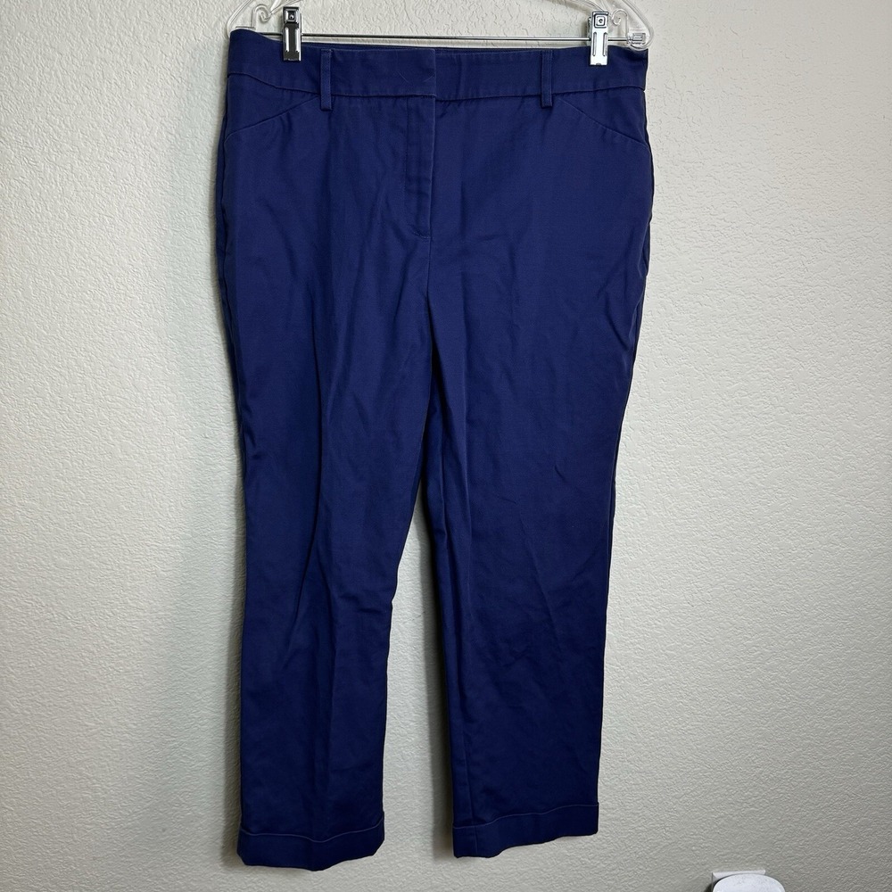 So Slimming Women's Crop Pant Size 1 (M) Cuffed Stretch Blue Pockets‎ Casual
